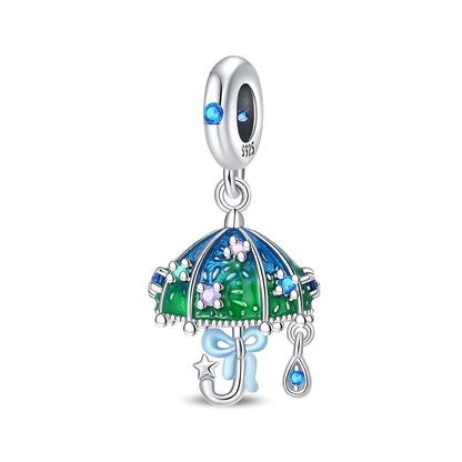 Green Monstera Leaf Charm 925 Sterling Silver Dangle Bracelet Jewelry for Women PAC1493