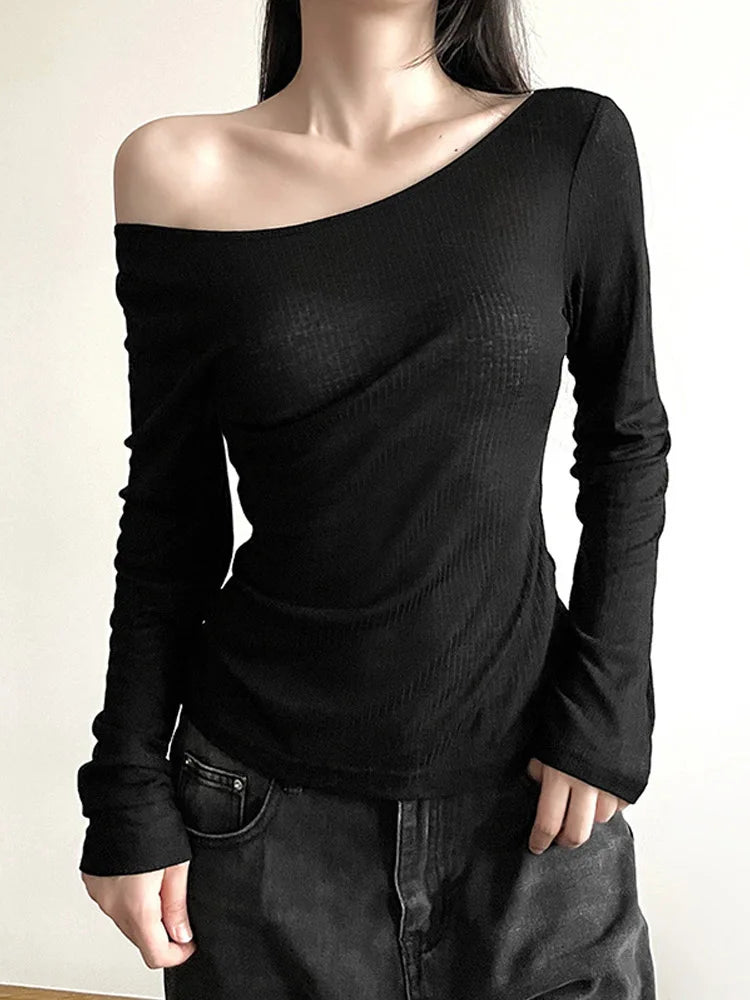 Women Autumn Slim Backless Lace Up Long Sleeve Crop Top