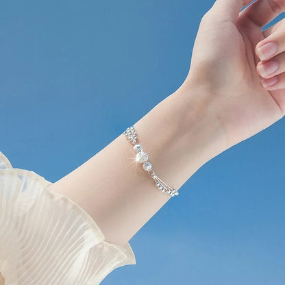 Elegant 925 Sterling Silver Zircon Charm Bracelet for Women Bohemian Fashion Jewelry Gift
