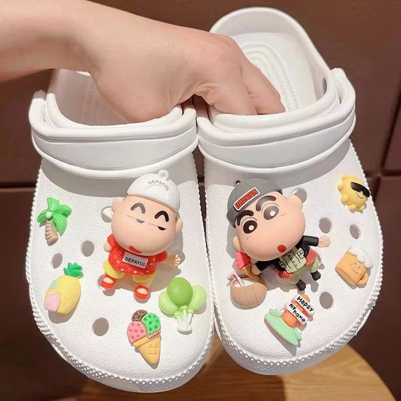Miniso 3D Resin Cartoon Anime Shoe Charms for Clog Sandals Girls Boys Gift Party