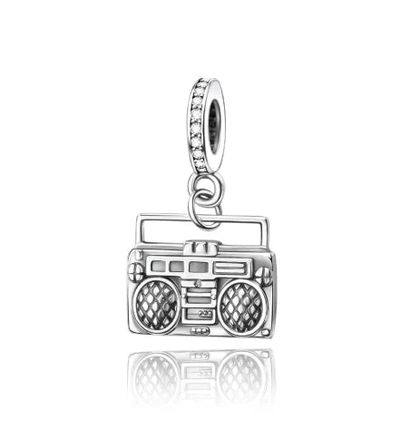 925 Sterling Silver Music Charms Beads Musical Note Piano Guitar Headset Earrings Pendants for DIY Bracelet Fine Jewelry Gift