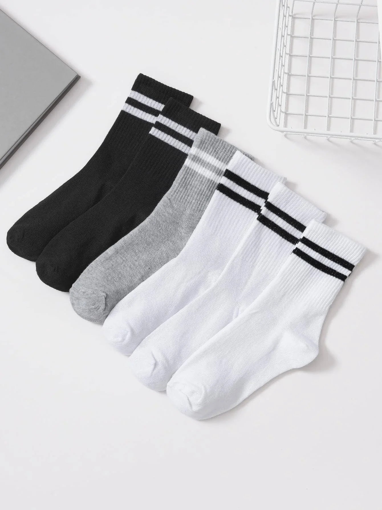 6/12 Pairs Middle Tube Socks For Men And Women Casual Single code NV575-6