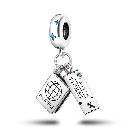 Travel Series 925 Silver Plane World Paris Charm Beads for Bracelet Jewelry Making KTC181
