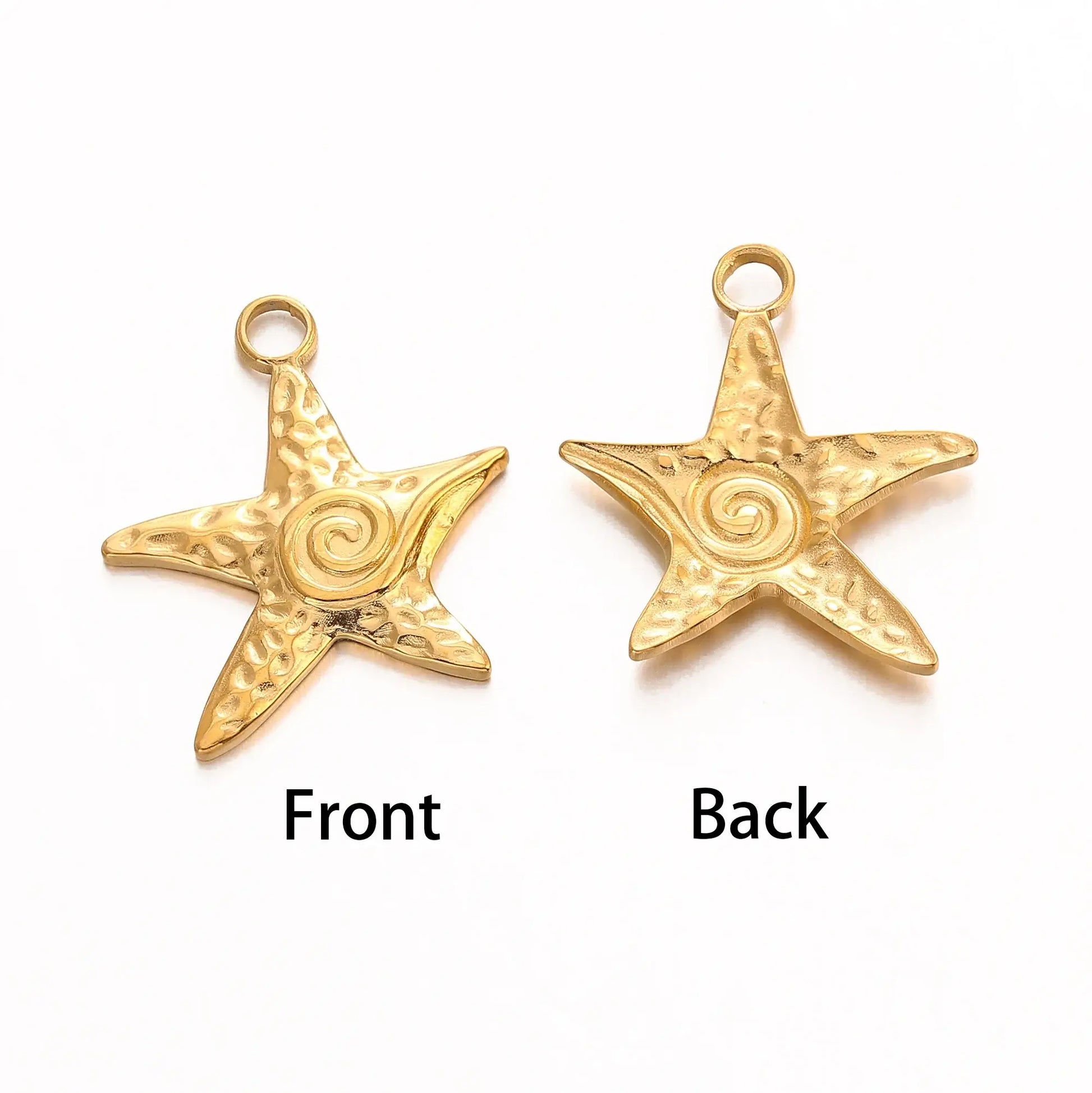 3PCS Stainless Steel Charms Ocean Series Starfish Pendant