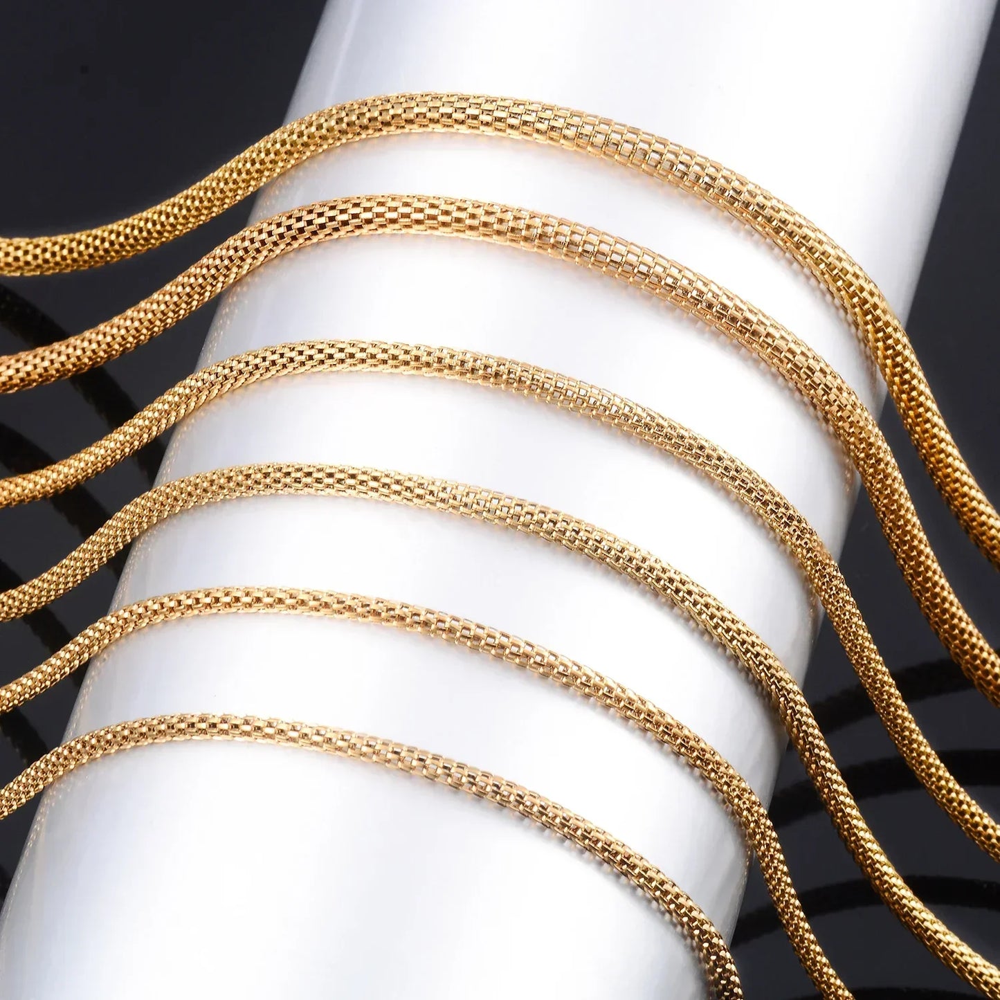 Gold Plated Adjustable Stainless Steel Lantern Necklace for DIY Jewelry Making