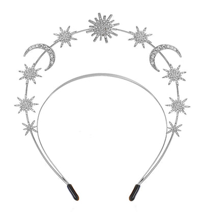 Wedding Crown Hair Jewelry - Double Layer Crystal Star Headpiece with Rhinestones Style 15