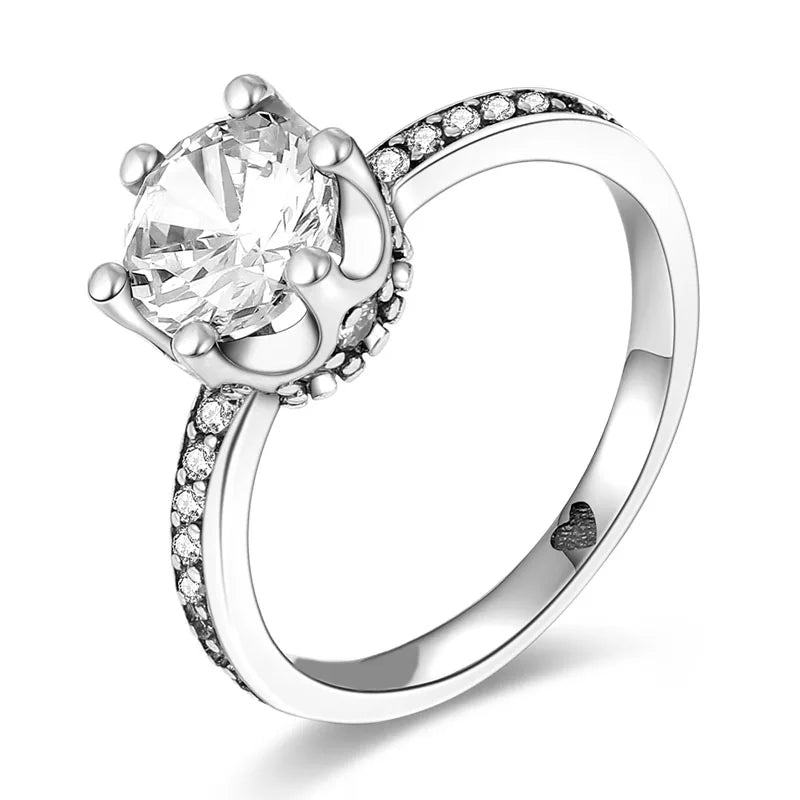 Silver Plated Luxury Stackable Ring with Infinite Flower Design and Zircon for Women Engagement and Wedding Parties APTR046