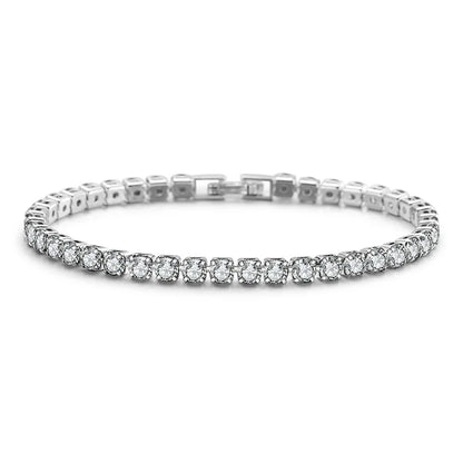 Elegant Sterling Silver CZ Tennis Bracelet for Women Wedding Fashion Jewelry