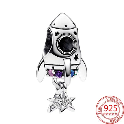 Sterling Silver Purple Murano Pansy Flower Dangle Charm for Women Bracelet and Necklace Jewelry Gift