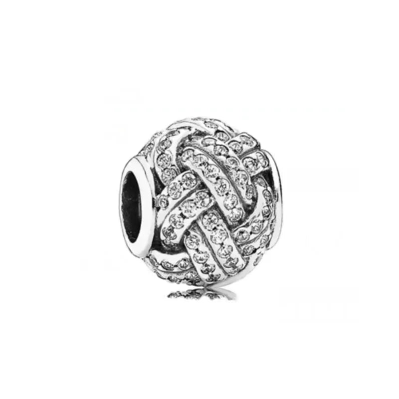 European Zircon Charm Beads 925 Silver Pendant Necklace for Women Gift P1323