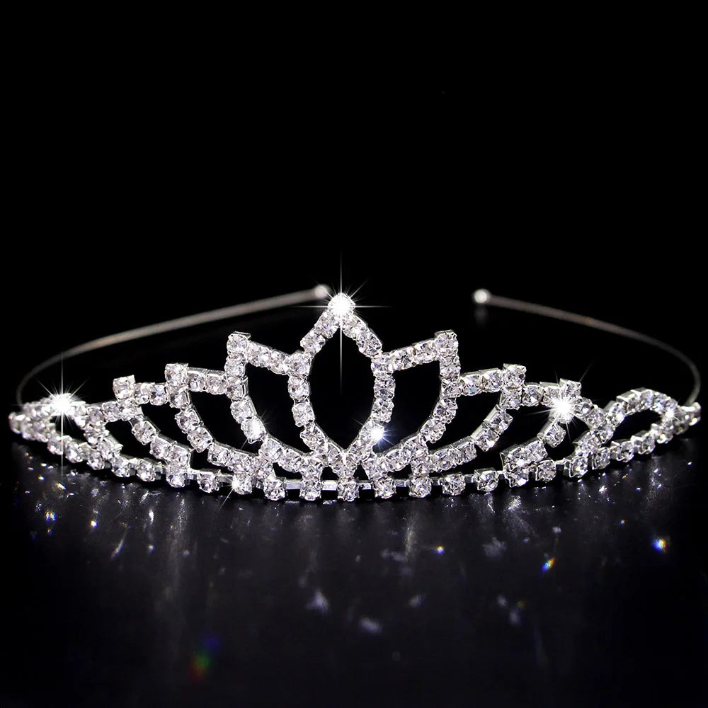 AINAMEISI Crystal Love Headdress - Exquisite Crown for Brides & Girls' Celebrations HG001