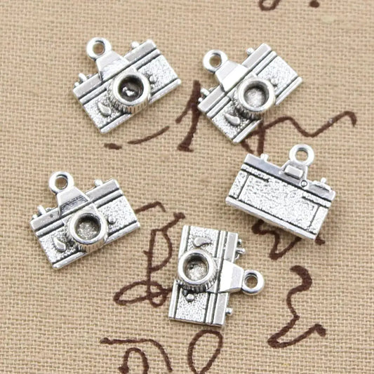 Antique Bronze Silver Camera Charms Set for DIY Jewelry Making and Crafts