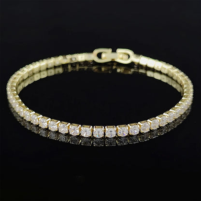 Elegant Sterling Silver CZ Tennis Bracelet for Women Wedding Fashion Jewelry