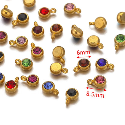 Colorful Crystal Stainless Steel Charms Set for DIY Jewelry Making