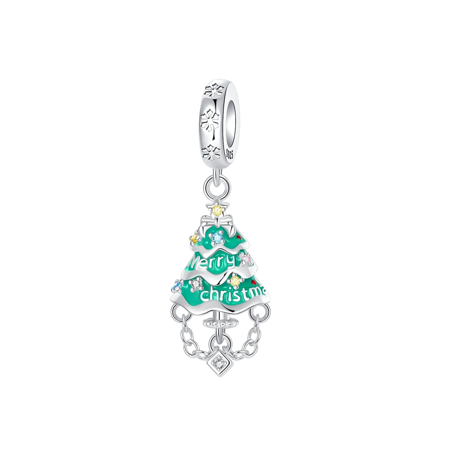 925 Sterling Silver Christmas Charms Set Santa Claus Reindeer Snowflake Beads for DIY Jewelry Gifts