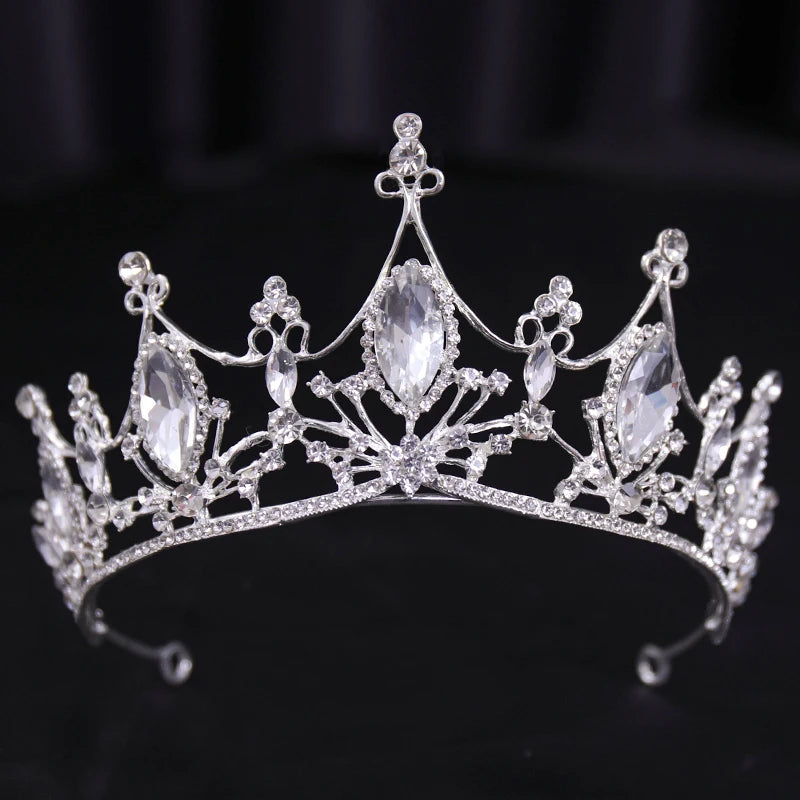 Bridal Bliss Silver Crystal Crown - Top-Rated Alloy Hair Accessory silver 2