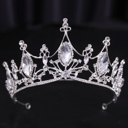 Bridal Bliss Silver Crystal Crown - Top-Rated Alloy Hair Accessory silver 2