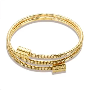 Jovolove Elegant Stainless Steel Waterproof Bangle for Women - Fashionable Gemstone Design