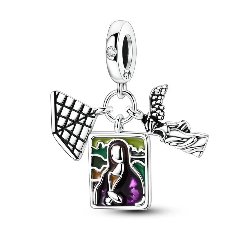 925 Sterling Silver Colorful Airplane Boat Camera Juice Charms Beads for DIY Necklace and Bracelet Jewelry Gifts