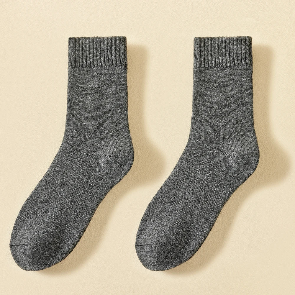 Thick Merino Wool Men Winter Crew Socks Warm Thermal