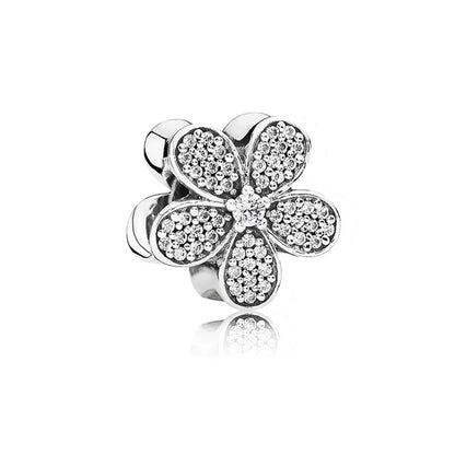 European Zircon Charm Beads 925 Silver Pendant Necklace for Women Gift P1134