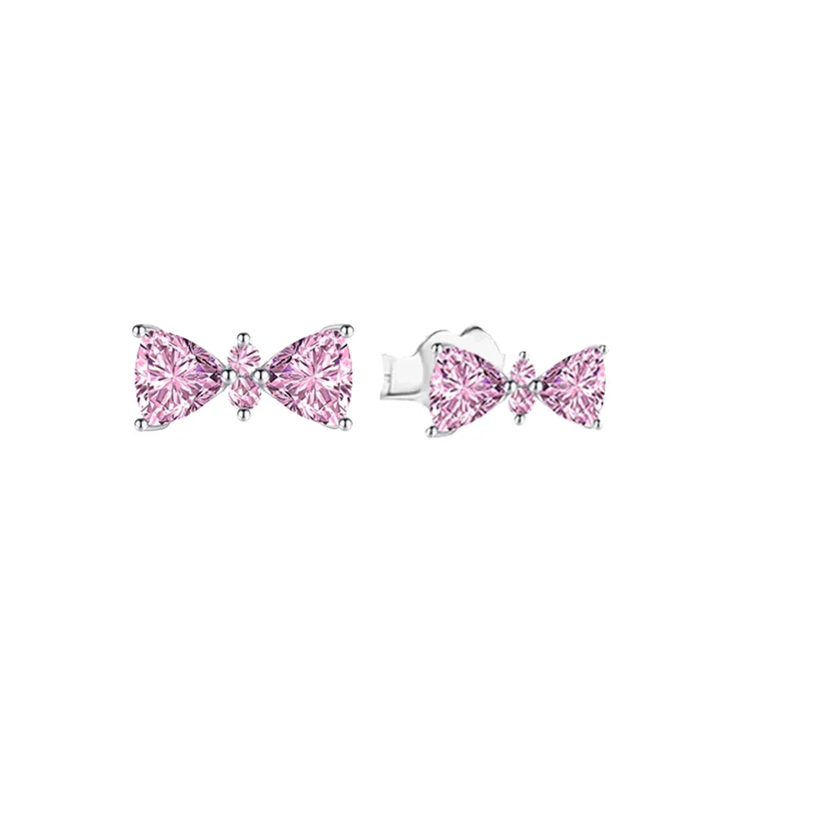 925 Sterling Silver Colorful Zircon Bow Tie Jewelry Set for Women Elegant DIY Fine Gift