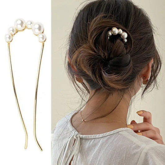 Elegant Pearl U Shaped Hairpins for Bridal Hairstyles