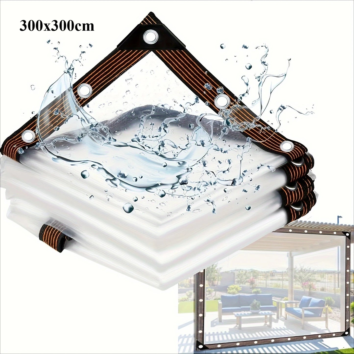 Transparent Waterproof Cloth with Gasket for Outdoor Protection Gardens Porches Chicken Coops and Camping Shade Sail Enclosure Net