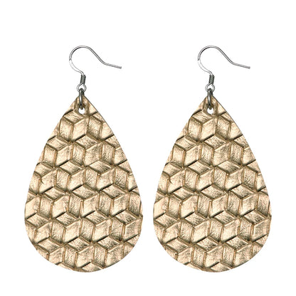 Elegant Faux Leather Teardrop Earrings for Women Lightweight Dangle Fashion Jewelry