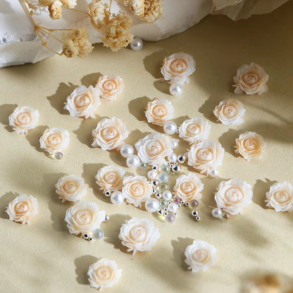Resin Filler Rose Mixed Pearl Art Decorations for DIY Jewelry Making and Craft Projects