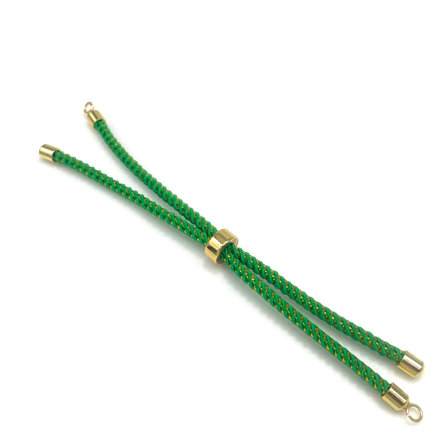 Adjustable Nylon Rope Bracelet Set with Brass Ends for DIY Jewelry Crafting