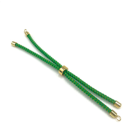 Adjustable Nylon Rope Bracelet Set with Brass Ends for DIY Jewelry Crafting