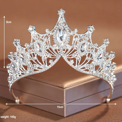 Bridal Elegance Crystal Tiara - Dazzling Silver Crown for Weddings Silver