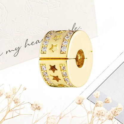 Sparkling Gold Safety Chain Infinity Snake Charm Beads