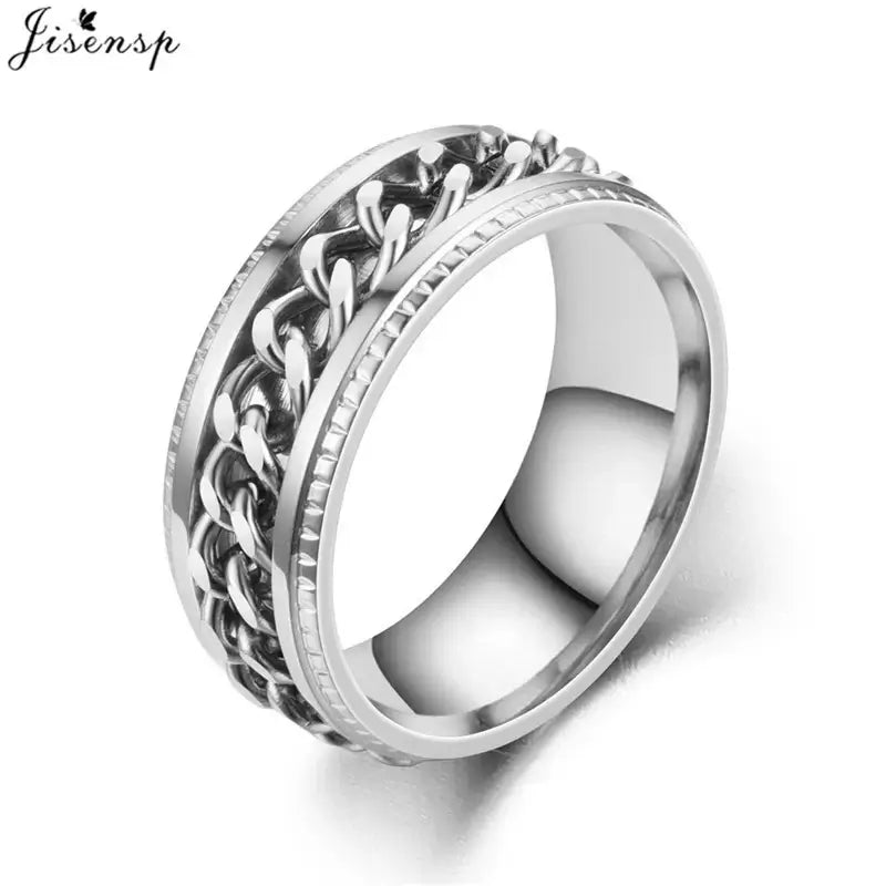 Stainless Steel Spinner Chain Anxiety Rings for Men and Women 514