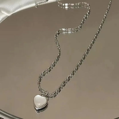 Y2K Purple Crystal Heart Pendant Necklace for Trendy Women AY5680901AY