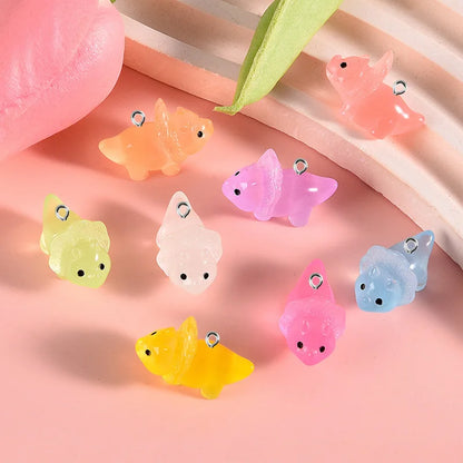 Luminous 3D Dinosaur Charms Resin Pendants for DIY Jewelry Making