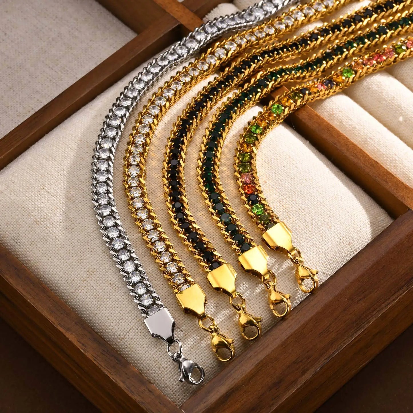 Stunning Gold Iced Out Tennis Bracelet for Women with 5A Cubic Zirconia Stones