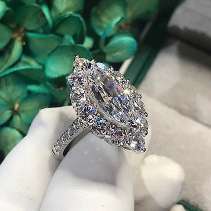 Promise Marquise Cut 3ct Simulated Diamond Engagement Ring in 925 Sterling Silver for Women