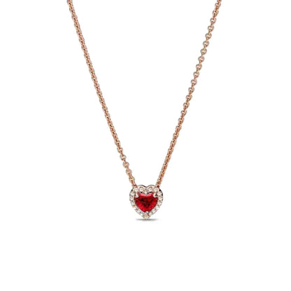 925 Silver Heart-Shaped Necklace with Purple Blue Green Zircon for Exquisite Jewelry Gifts for Women