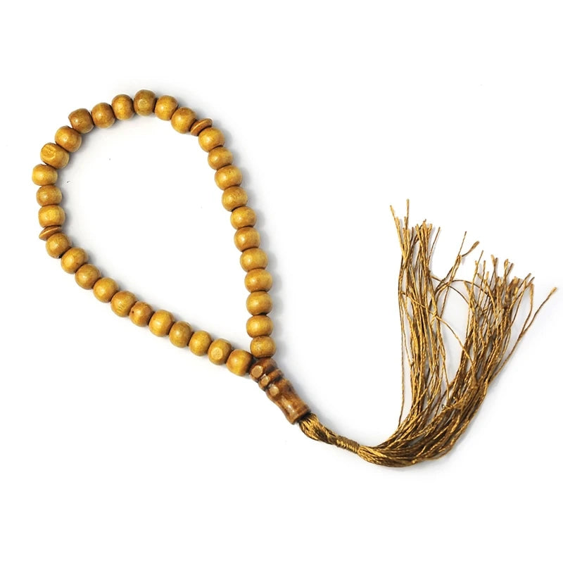 Natural 8mm Wood Beads Muslim Tasbih Prayer Beads for Spiritual Reflection and Eid Ramadan Gift
