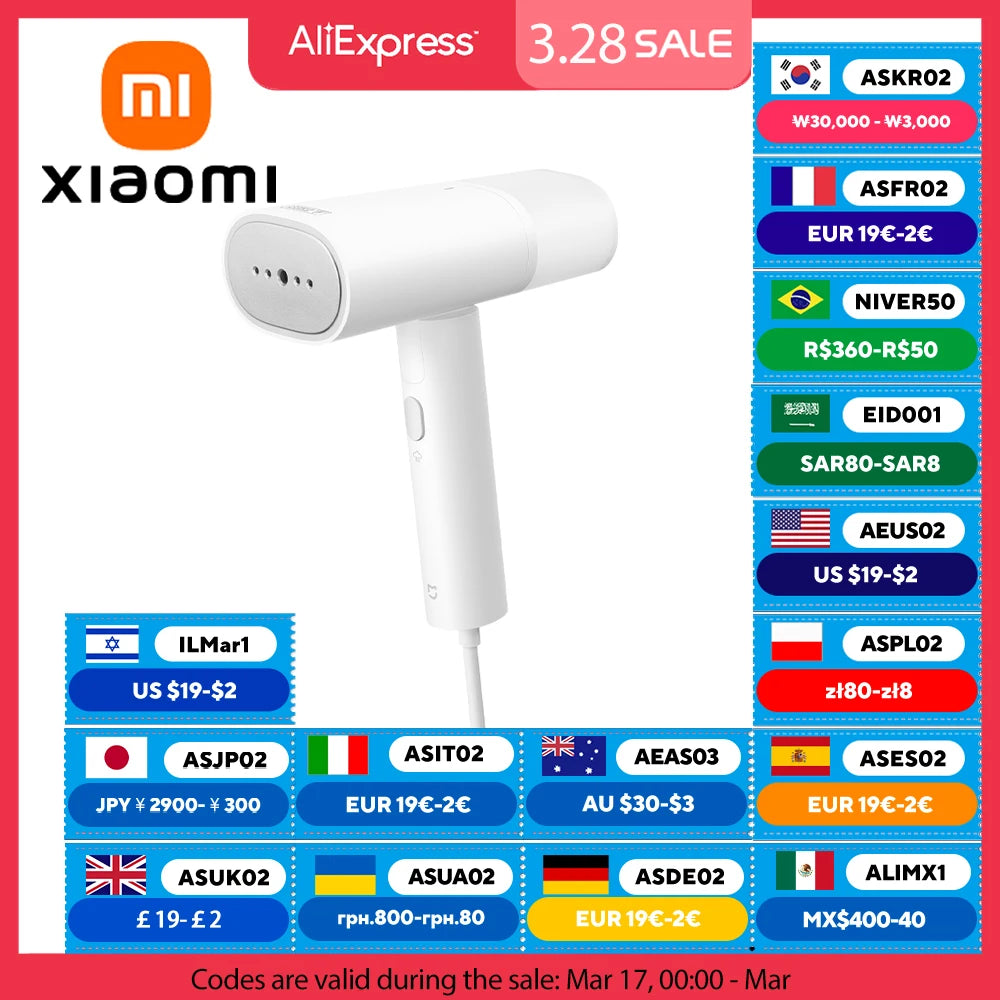 New XIAOMI MIJIA Handheld Garment Steamer 2 Portable Iron