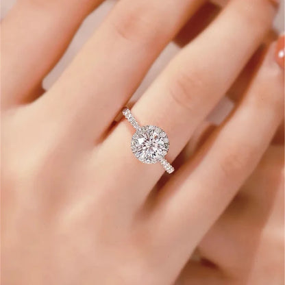 Dazzling 0.5-3 Carat D Color Moissanite VVS1 Wedding Ring in 925 Sterling Silver