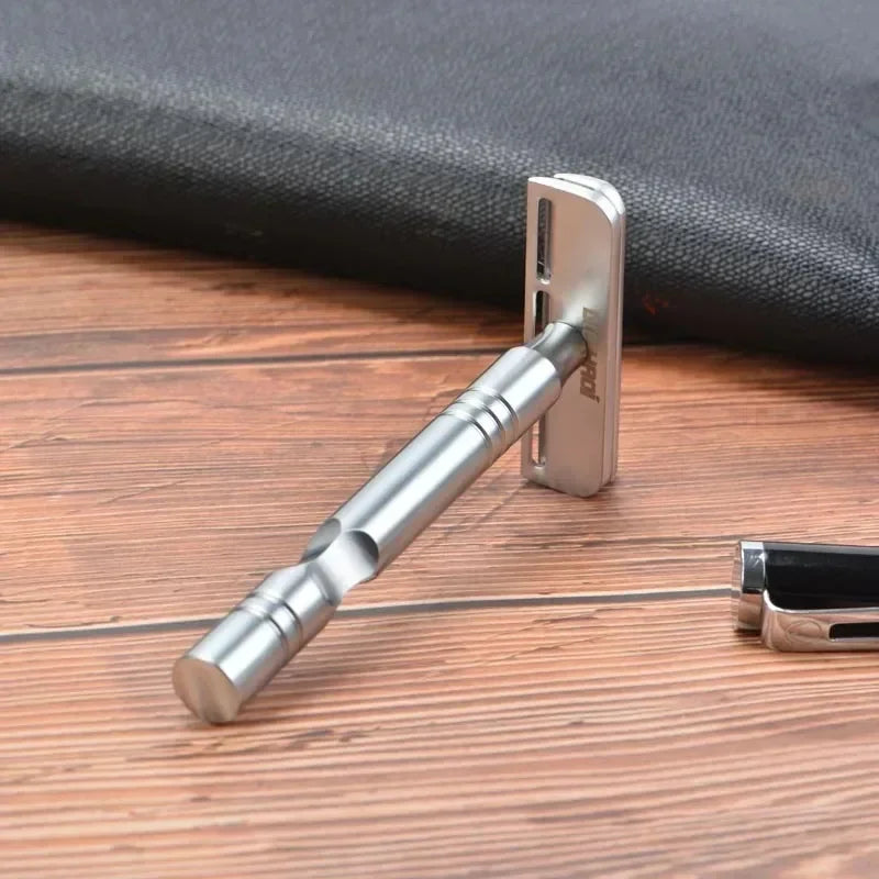 Yaqi Matte Chrome AC Blade Men's Safety Razor Excalibur Single-Edge Beard Shaver