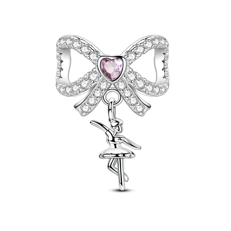 925 Sterling Silver Love Starry Sky Cat Paw Charms Beads