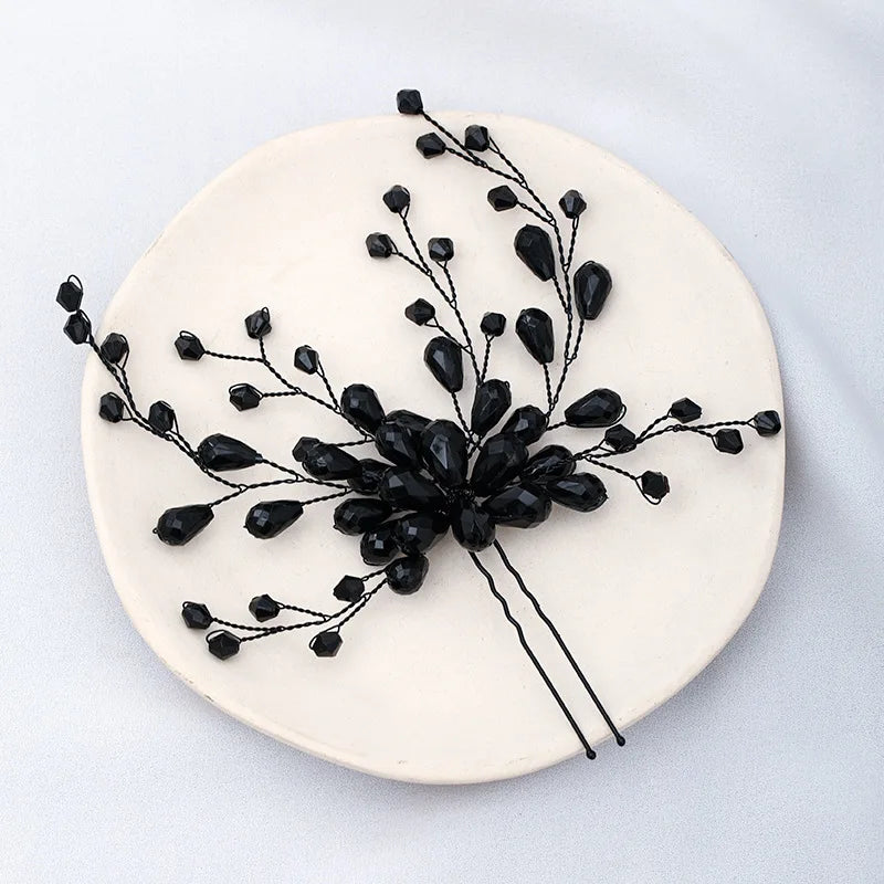 Elegant Pearl Rhinestone Flower Hair Pins for Women Wedding Accessories
