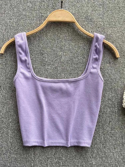 Women Backless Y2K Slim Fit Crop Tank Top Sleeveless