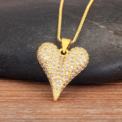 Retro Love Heart Pendant Necklace for Women and Men - Adjustable Valentine's Day Choker Jewelry Gift