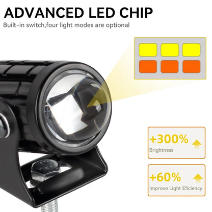 Motorcycle LED Fog Light Projector Lens 6000K IP65