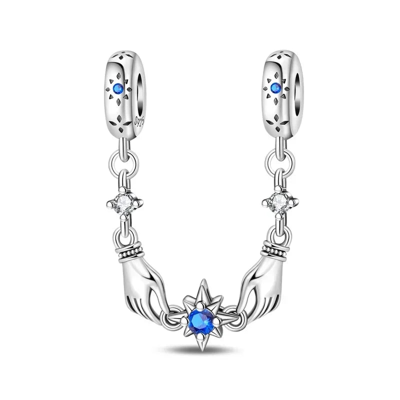 Original 925 Sterling Silver Heart Skull Necklace Ring and Cross Bracelet Set with Zircon Accents for Halloween and Valentine Gifts